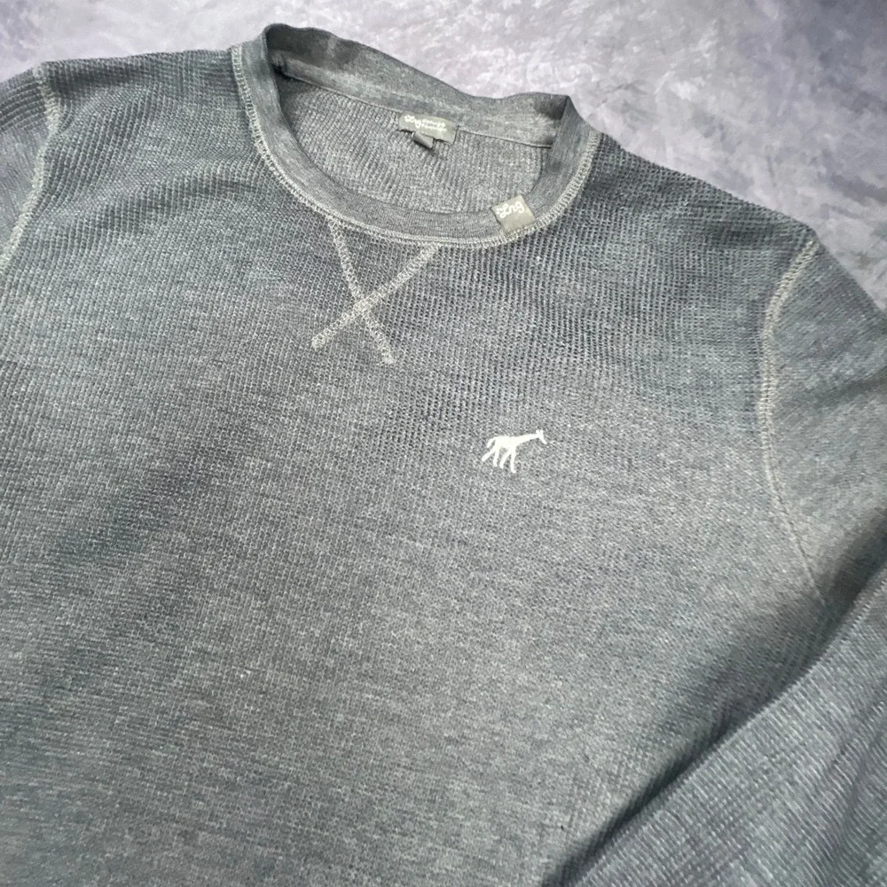 LRG Lifted Research Group Grey Thermal Waffle Knit Long Sleeve Shirt Mens Medium